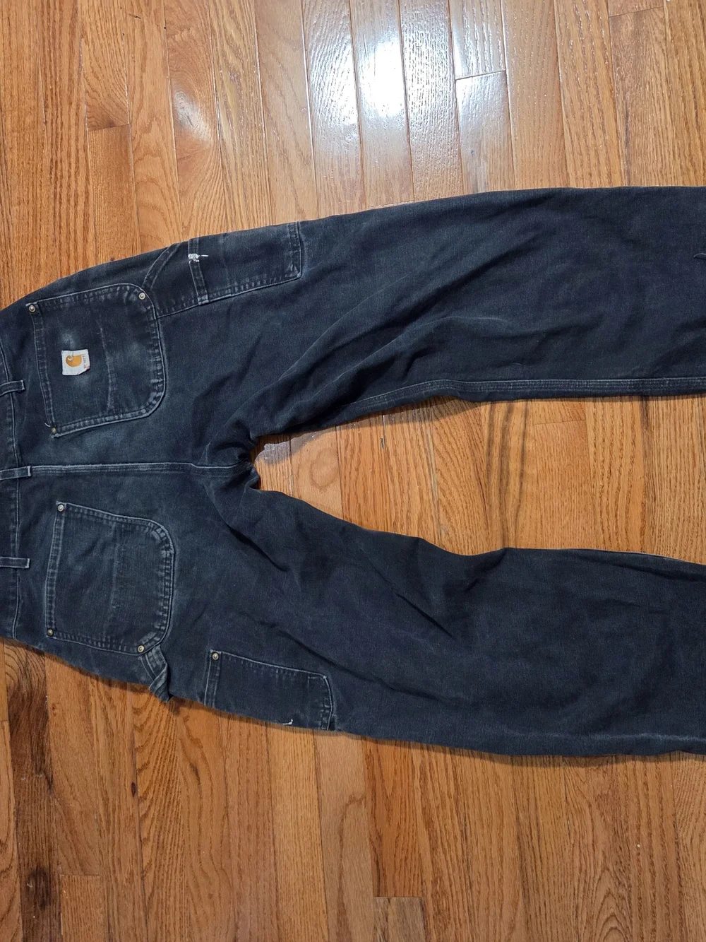 Carhartt Black Cargo Work Pants with Reinforced Knees